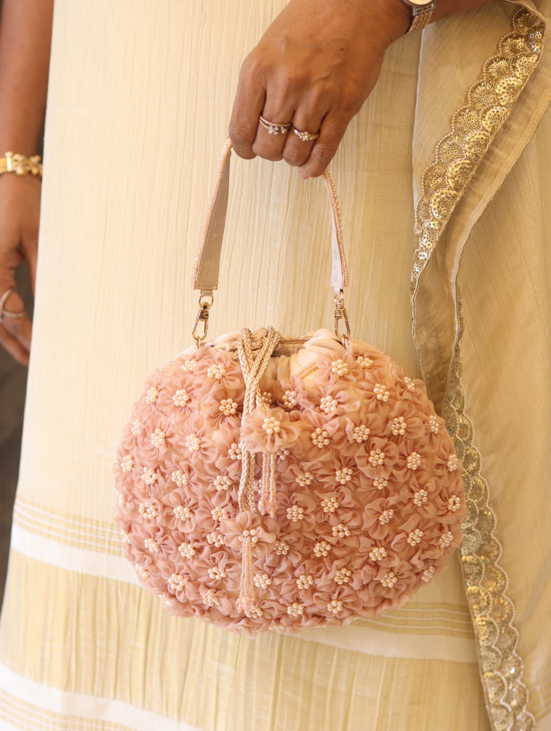 Blooming Elegance Organza Bag
