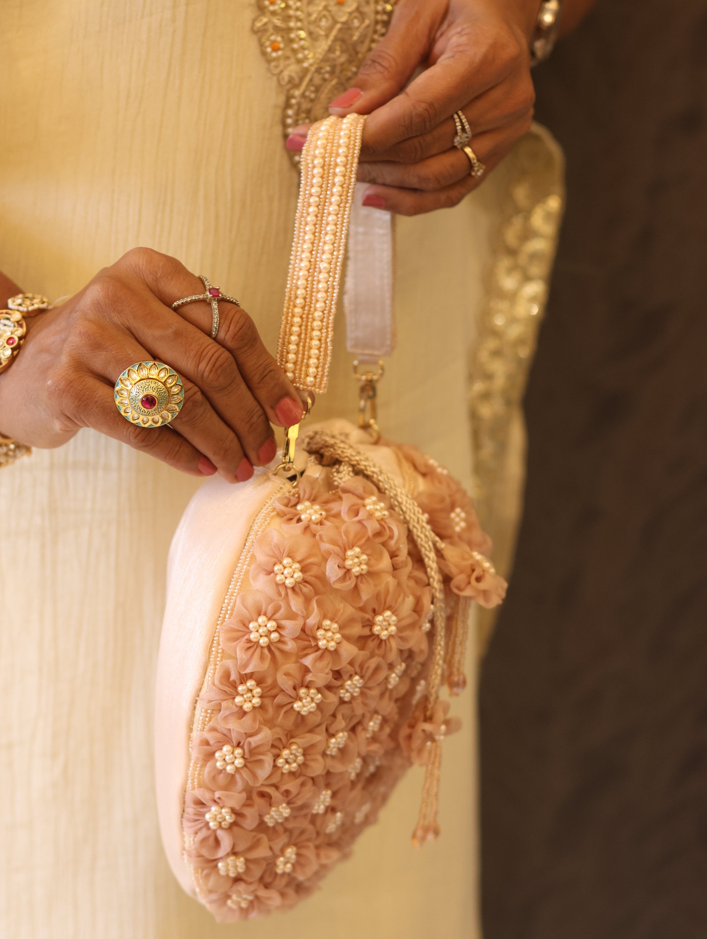 Blooming Elegance Organza Bag