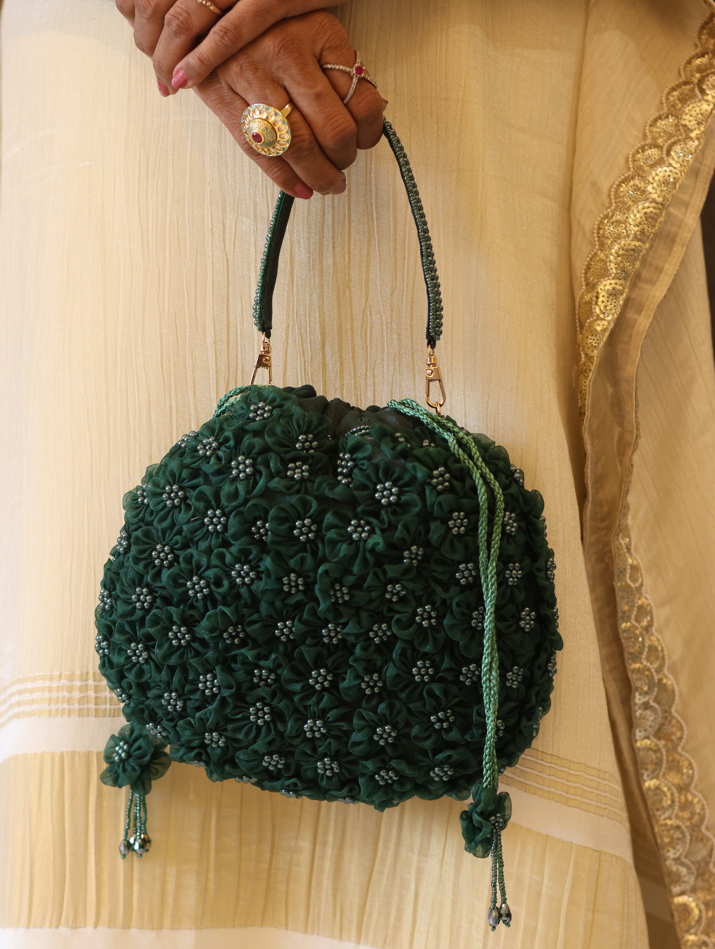 Blooming Elegance Organza Bag