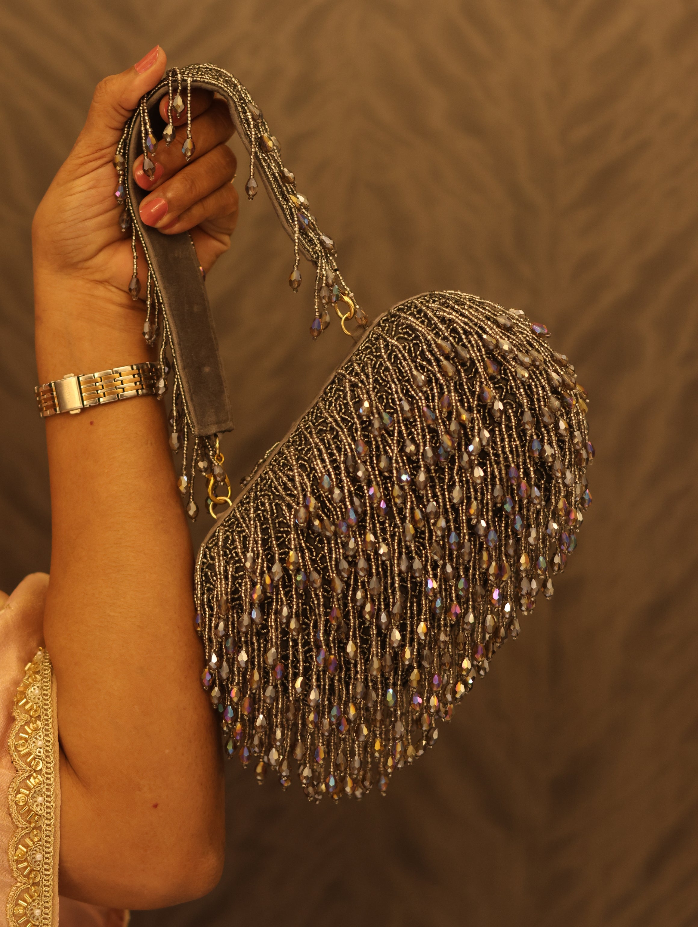 Crystal Tassel Clutch