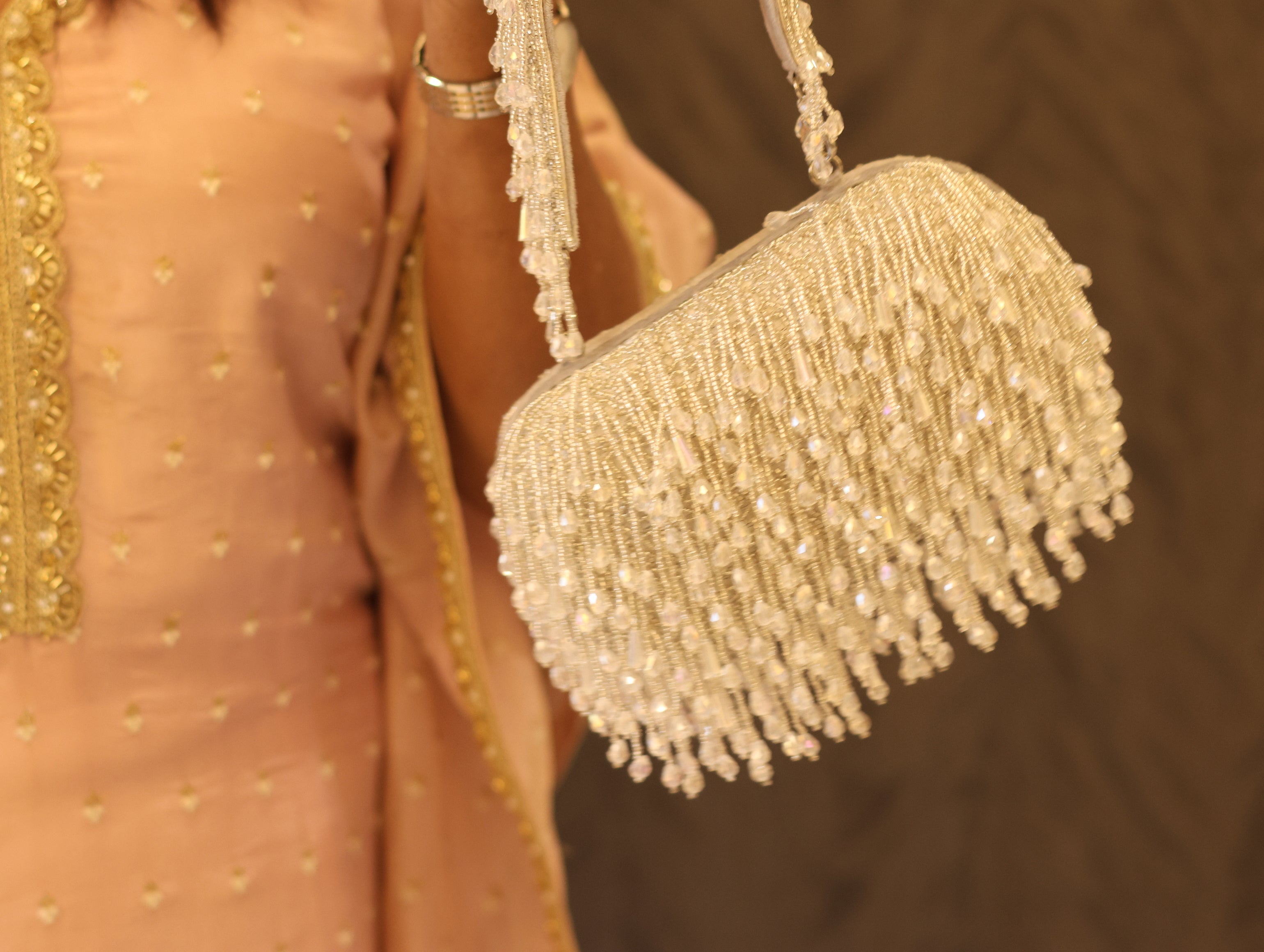 Crystal Tassel Clutch