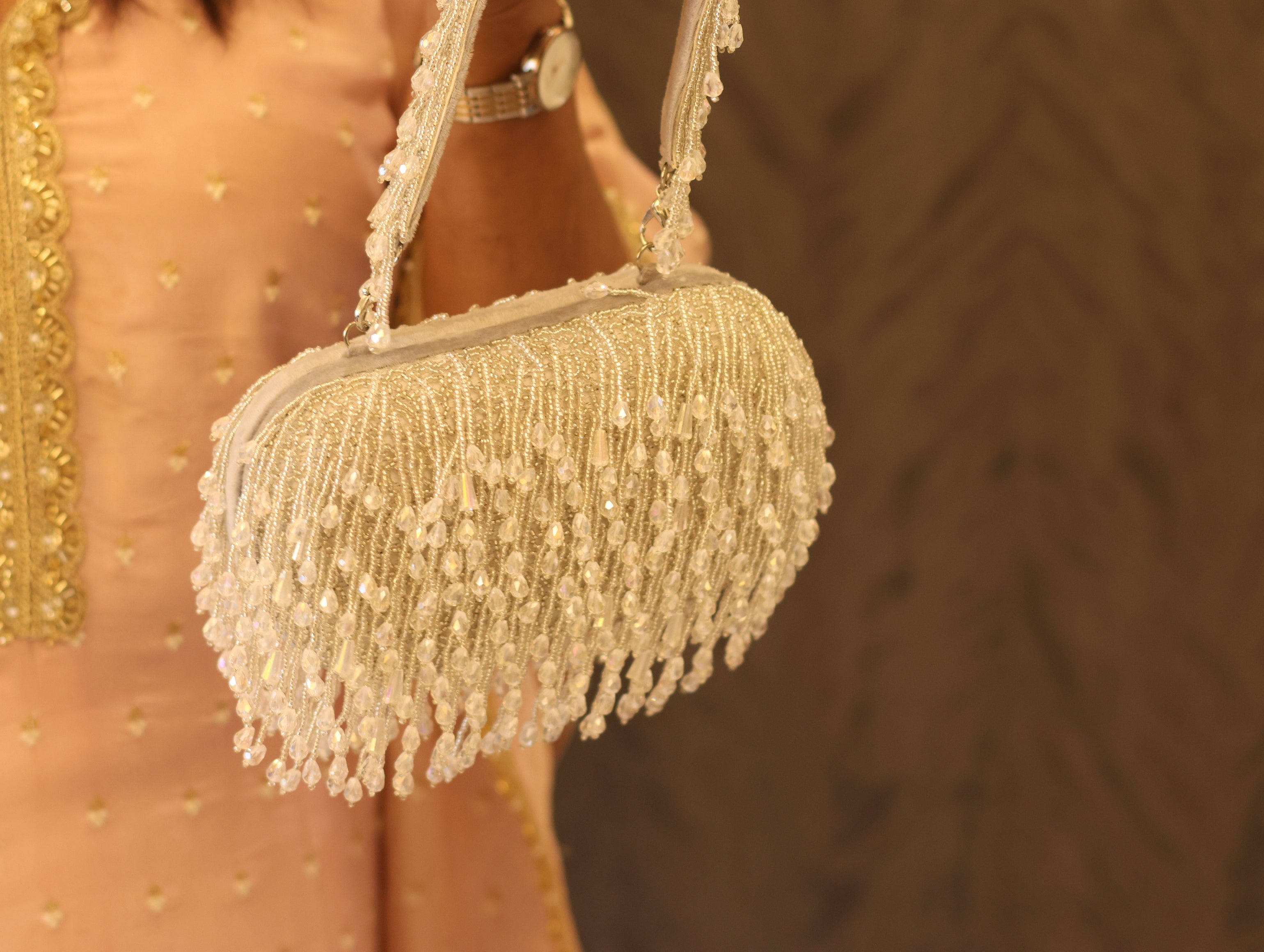 Crystal Tassel Clutch