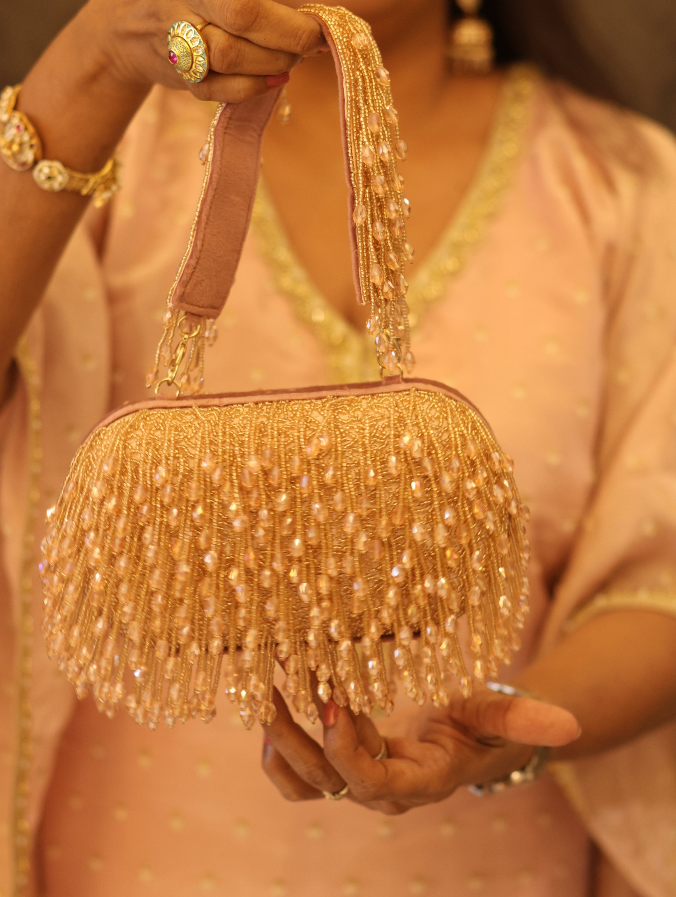 Crystal Tassel Clutch