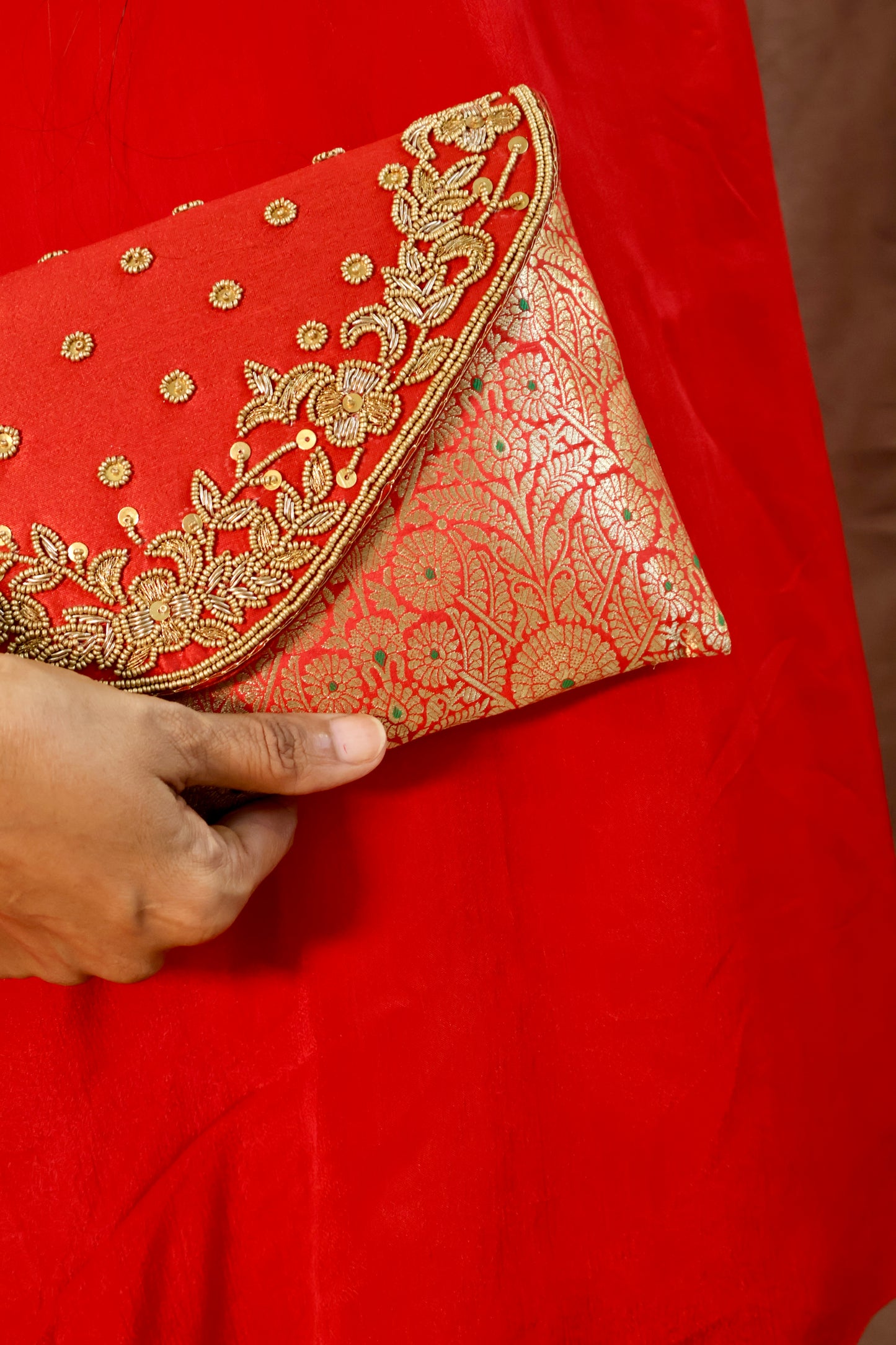 Red Elegance Envelope Bag