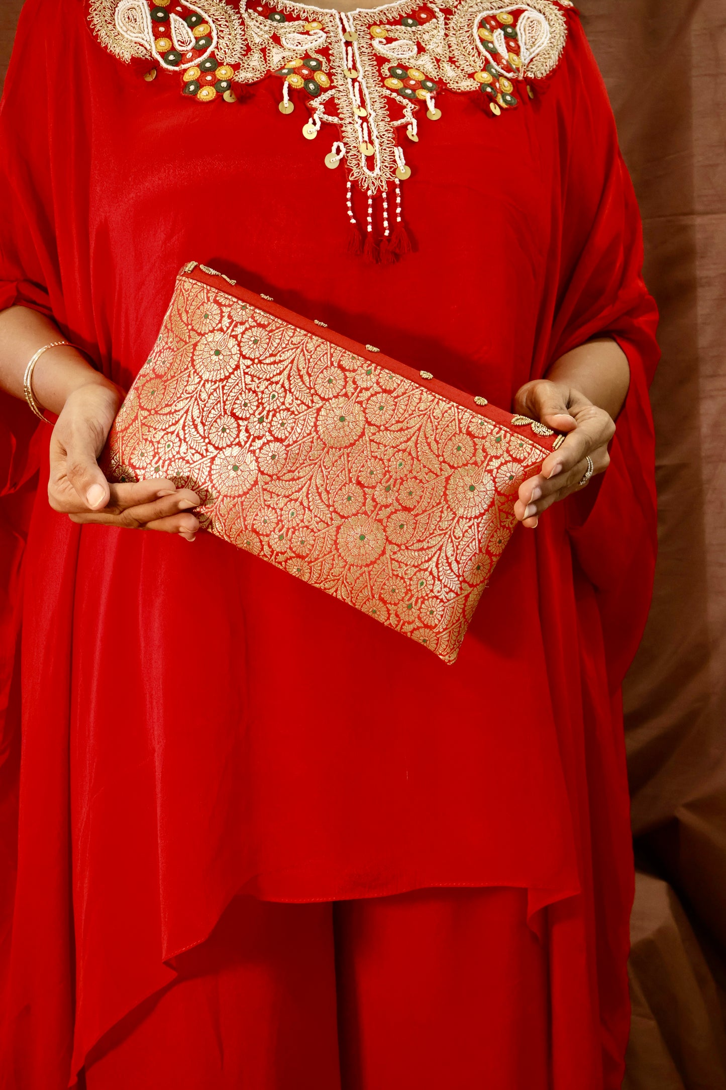 Red Elegance Envelope Bag