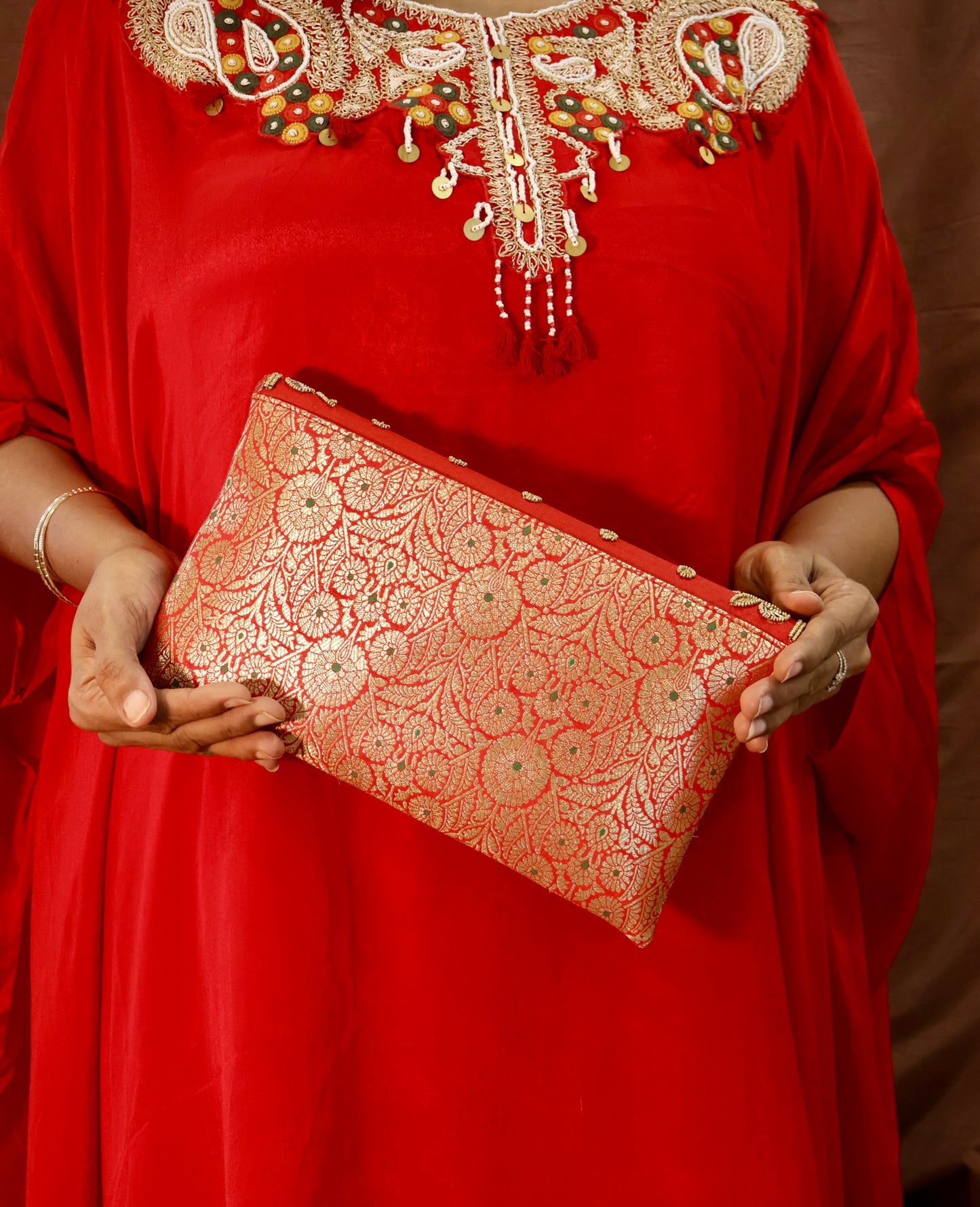 Red Elegance Envelope Bag