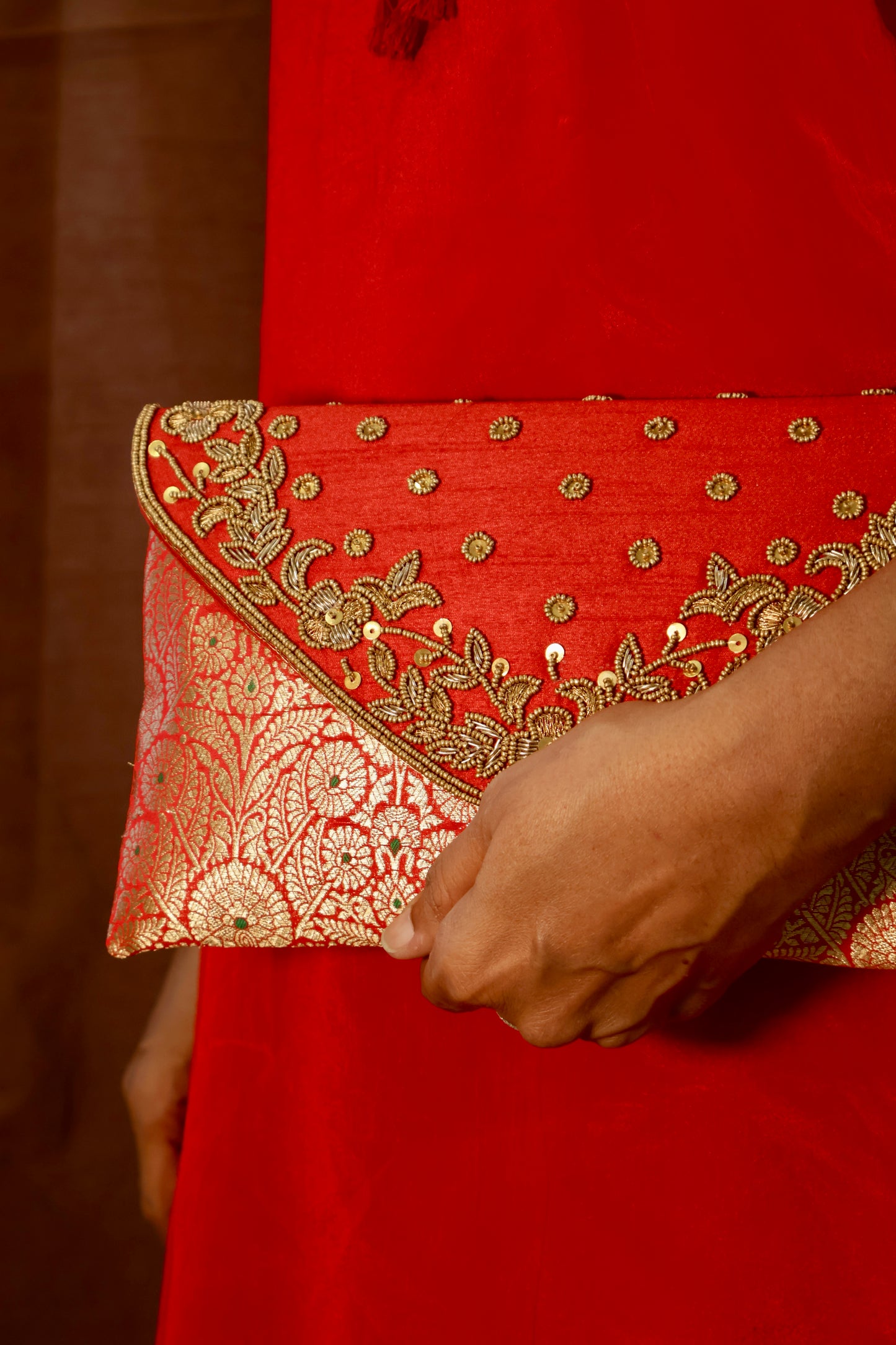 Red Elegance Envelope Bag