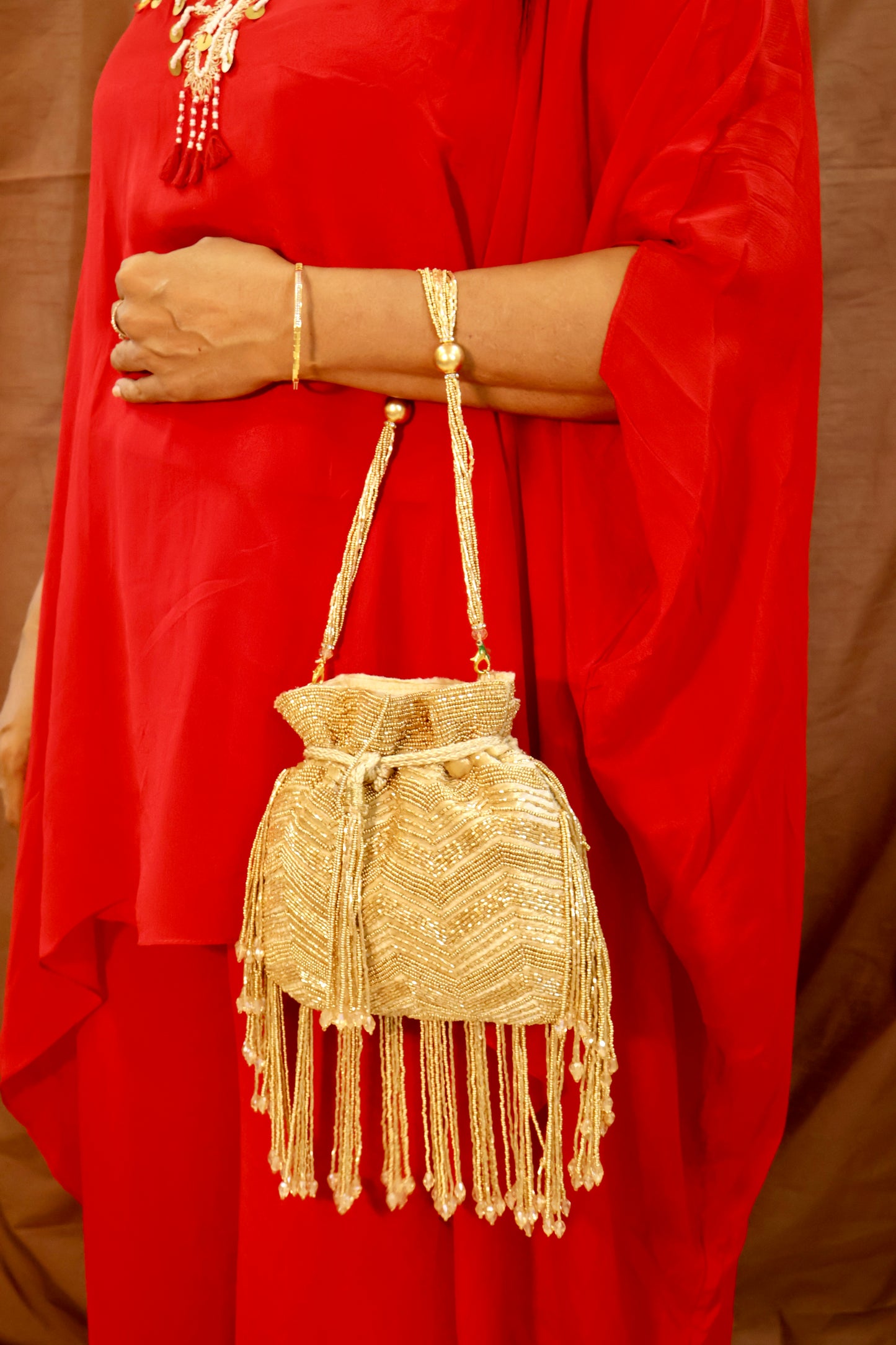 Zig Zag Glam Tassel Bag