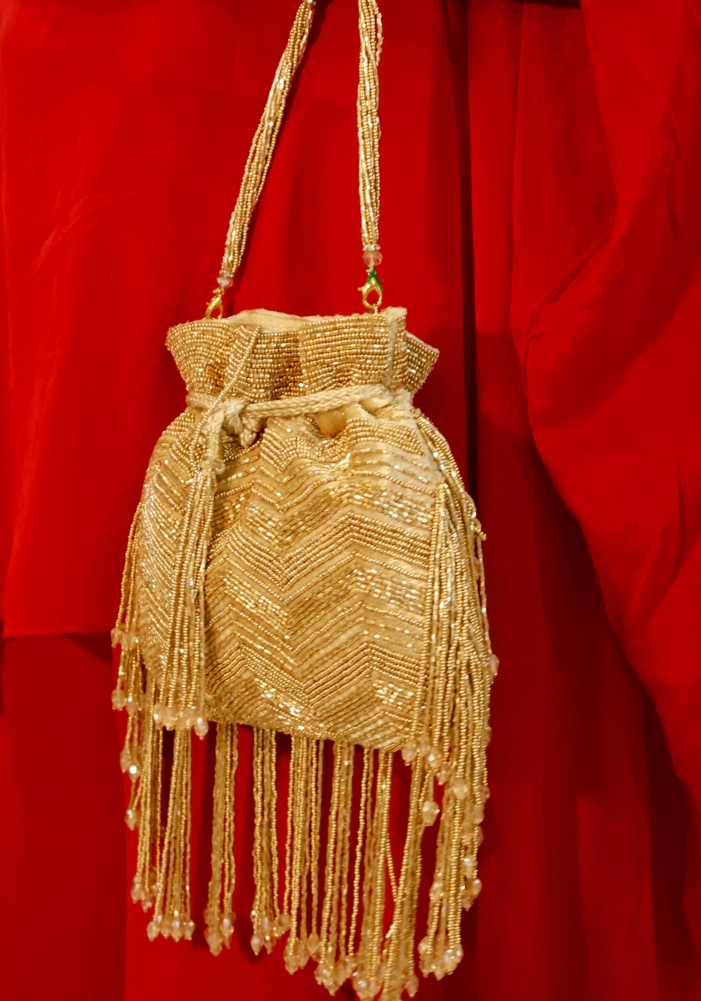 Zig Zag Glam Tassel Bag