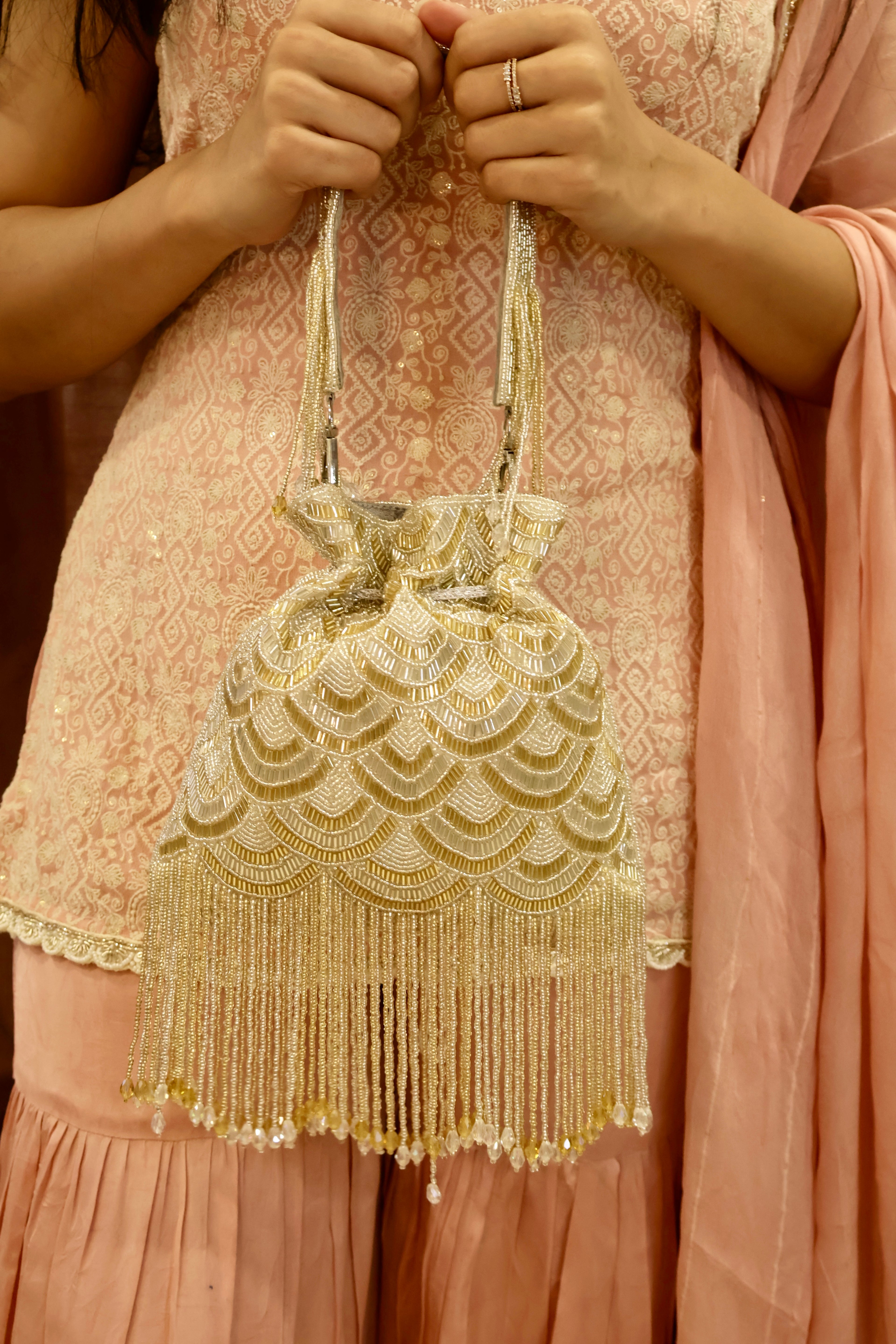 Golden Whisper Tassel Bag