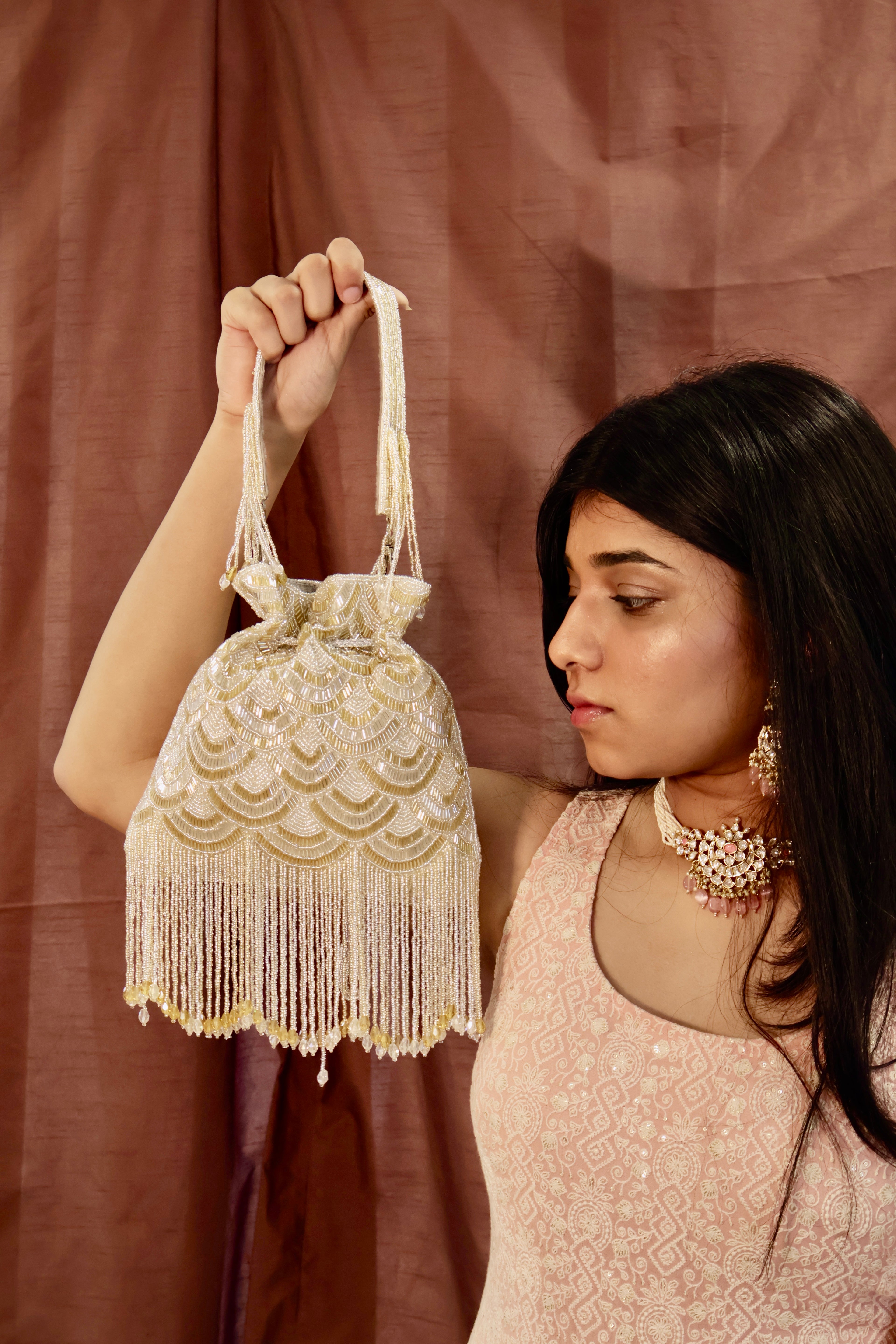 Golden Whisper Tassel Bag