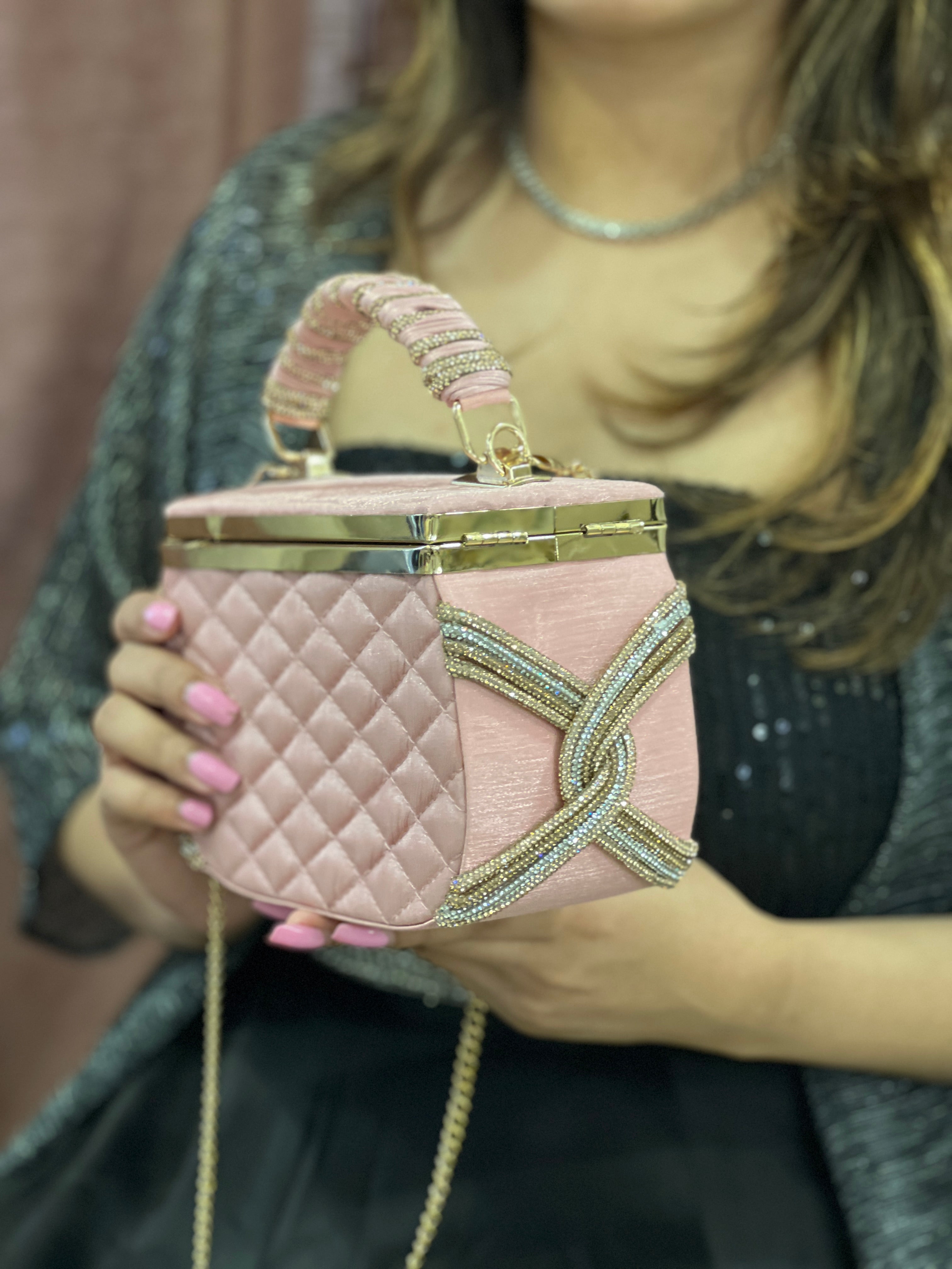 Pink Silver Luxe Bag