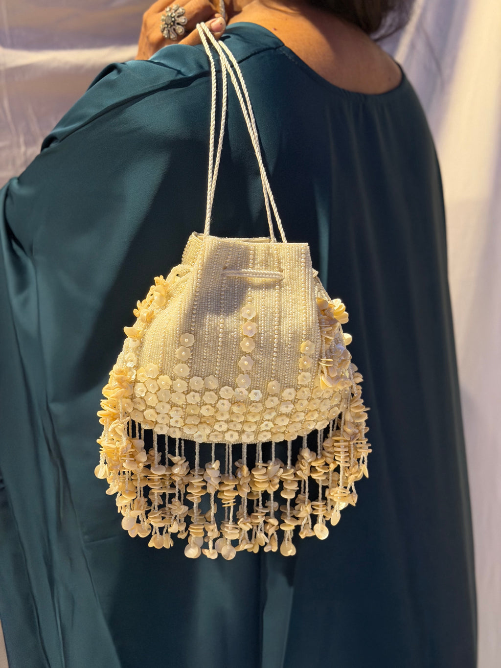 Mother of Pearl Tassel Potli
