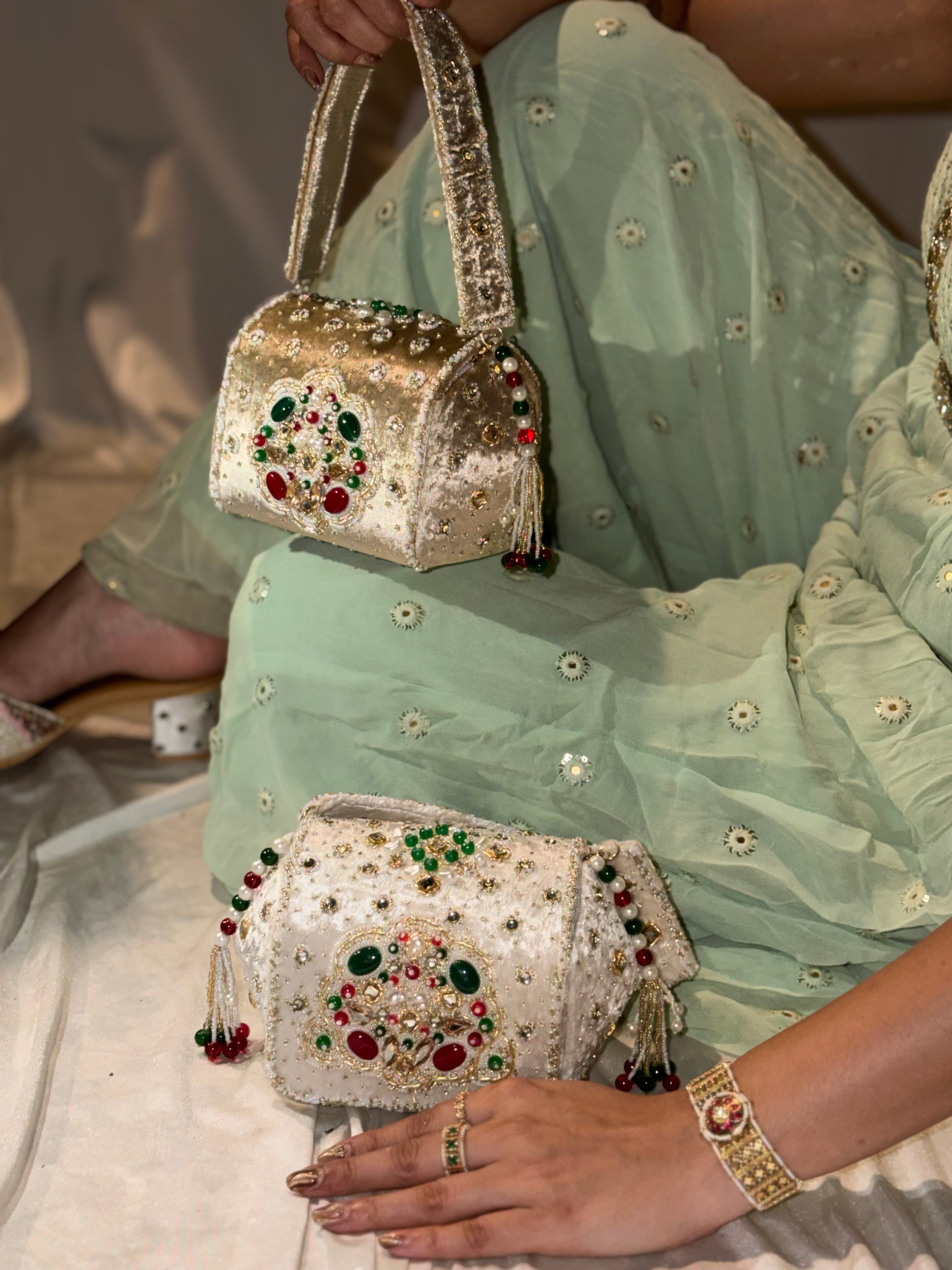 Silver Velvet Mini Bag