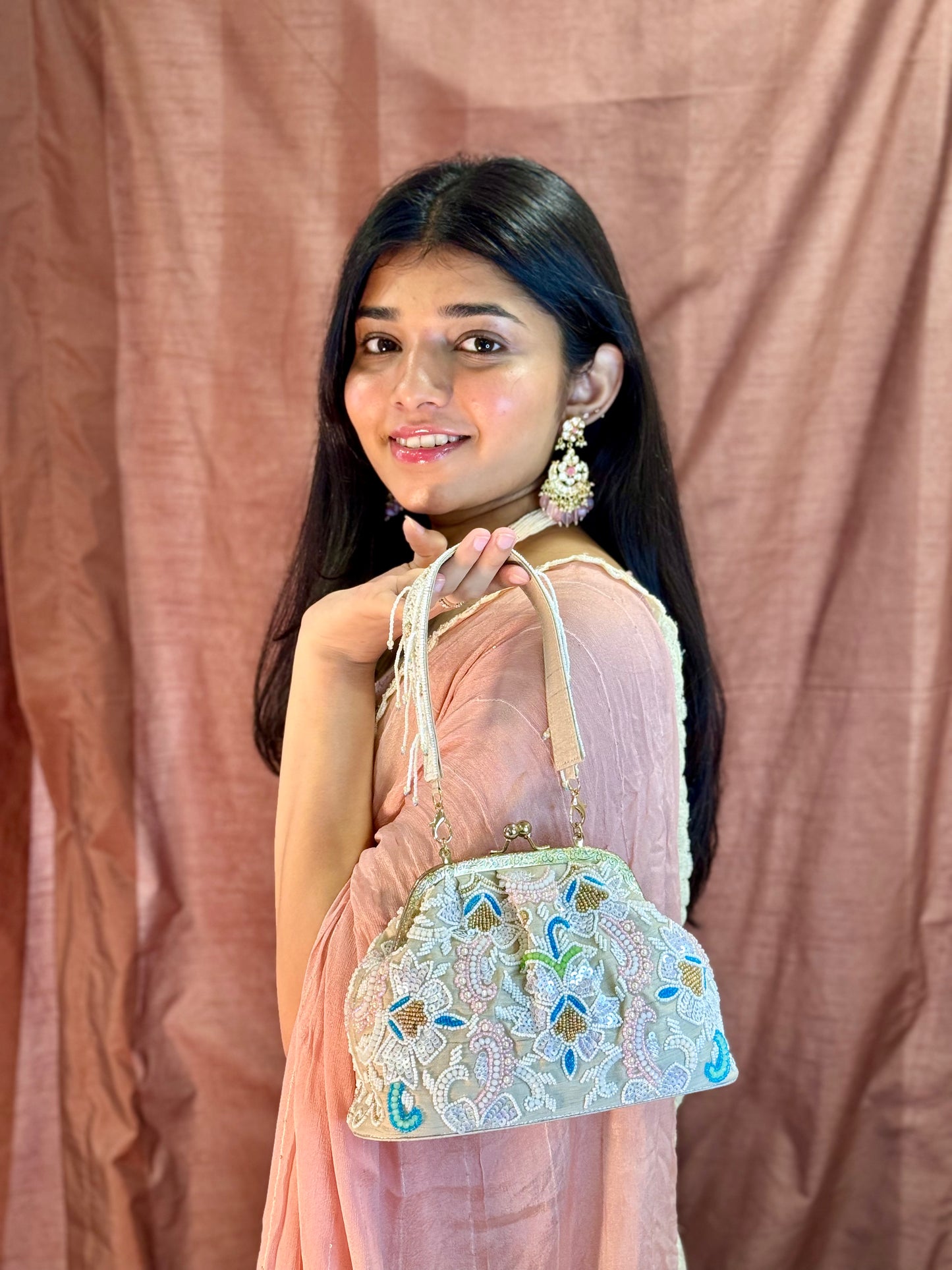 White Floral Elegance Bag