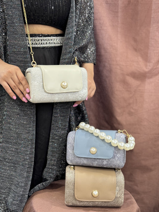 Pearl Elegance Box Sling Bag