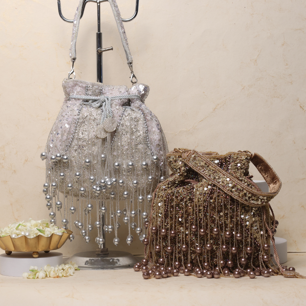 Heavy sequence embellished potli